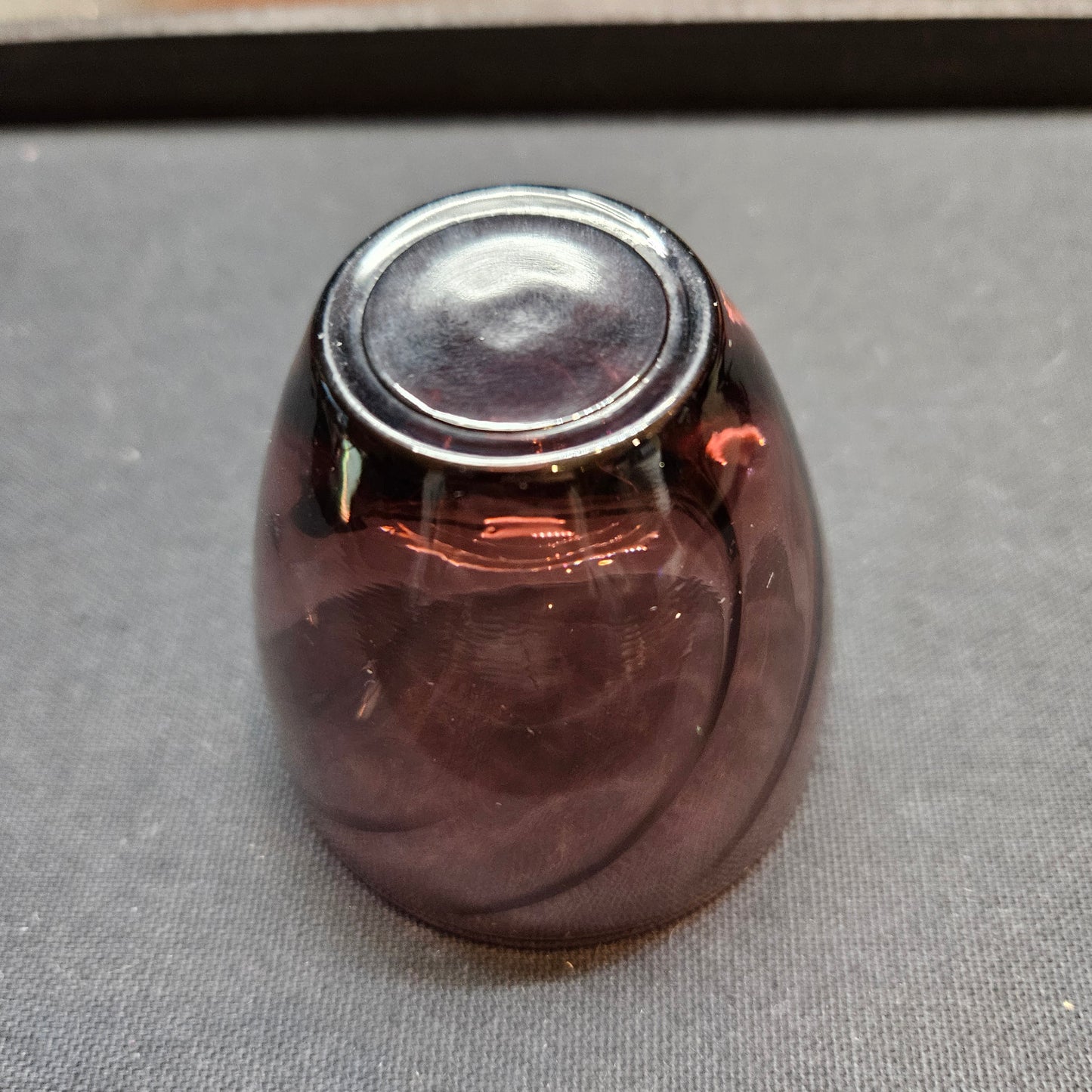 Vintage Moroccan Amethyst 8oz Optic Twist Lowball Cocktail Glass - Vintage Barware - Retro Barware 7832