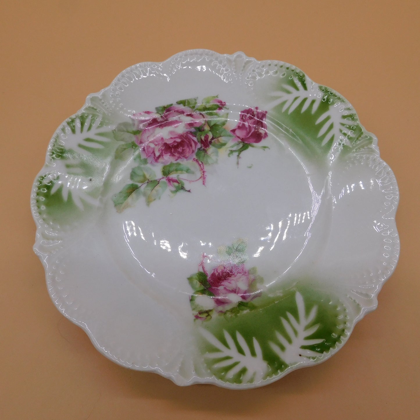 Vintage Dessert Dish Pink Floral Design (6830) FREE SHIPPING!!