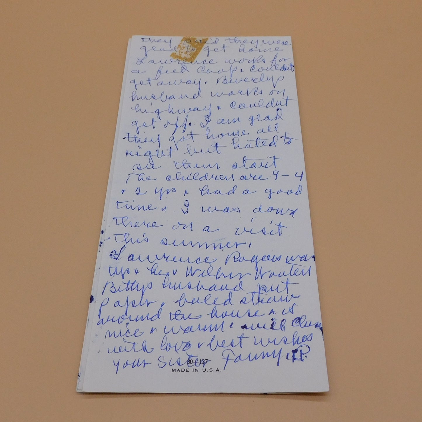 Vintage Christmas Tall Skinny Card, Used, Santa (R125) FREE SHIPPING!!