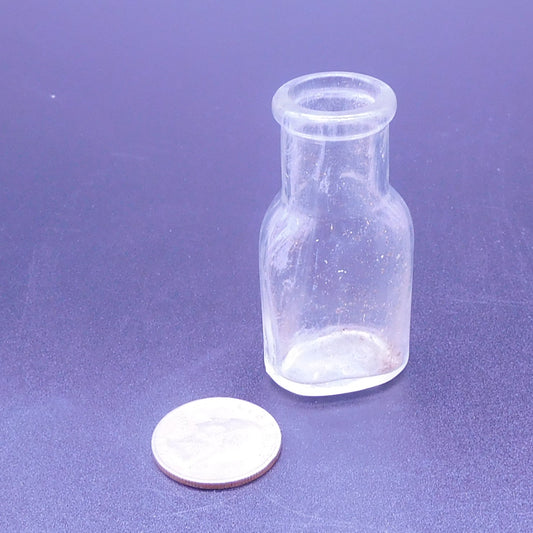 Small Vintage Glass Bottle - Clear and Captivating - Great for DIY Crafts and Decor (7058) FREE SHIPPING!!