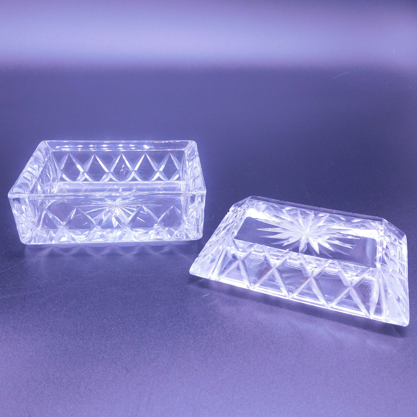 Elegant Vintage Glass Jewelry Box with Lid - Decorative Trinket Box, Perfect for Storing Jewelry  (7115) Free Shipping
