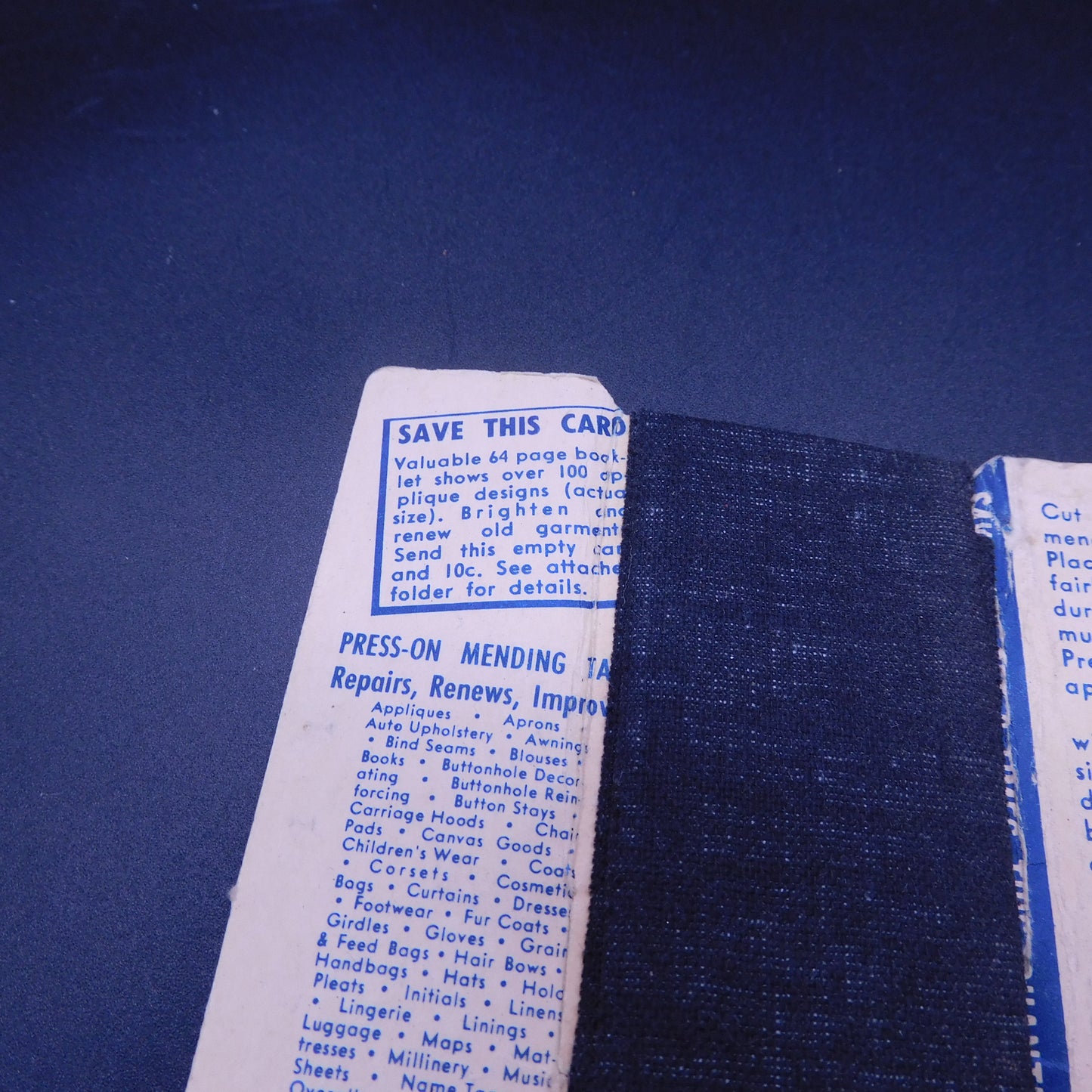 1940's Press On Mending Tape, Used, Sewing Accessories (7247c)