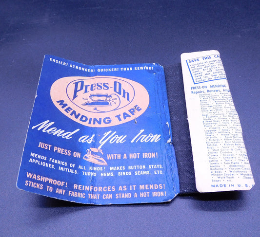 1940's Press On Mending Tape, Used, Sewing Accessories (7247c)