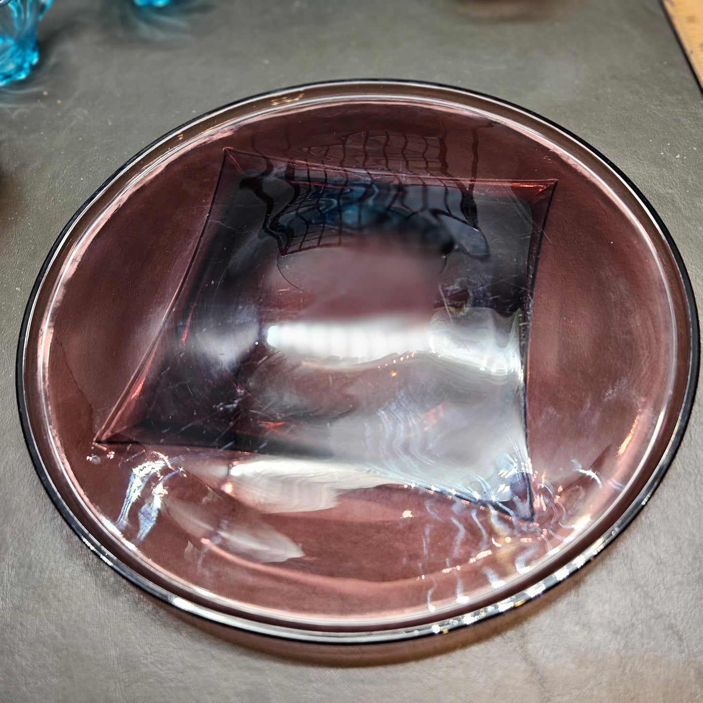 Amethyst Glass Cake Plate, Moroccan, Hazel Atlas Mid Century 40's 50's 60's 7835
