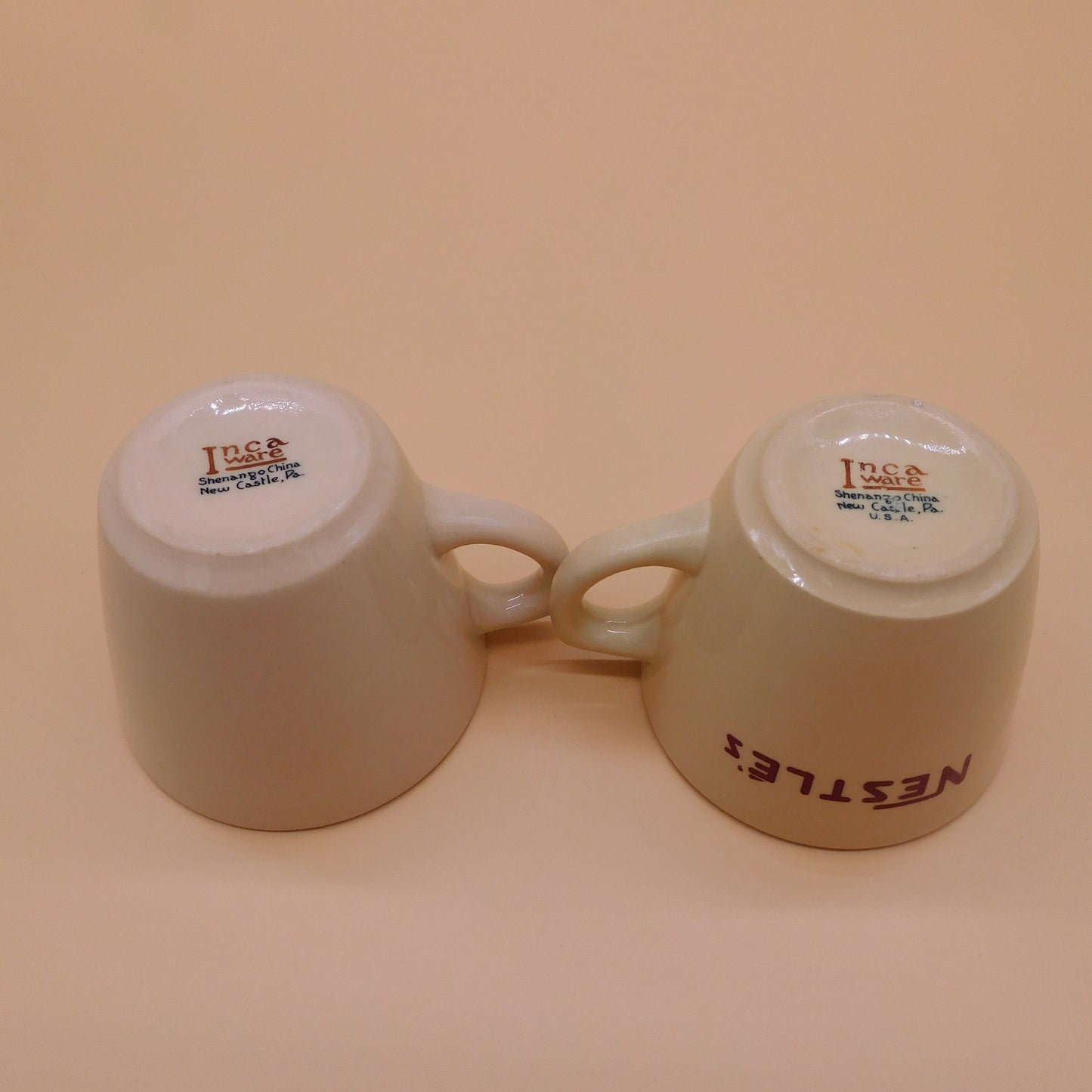 Vintage Nestle' Coffee Mugs, Inca Ware Shenago Restaurant Ware (6853) FREE SHIPPING!!
